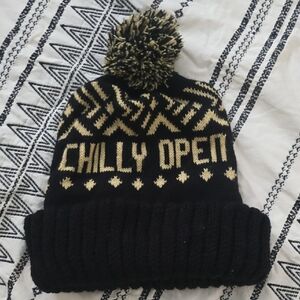 Chilly Open Black and Gold Adult Beanie